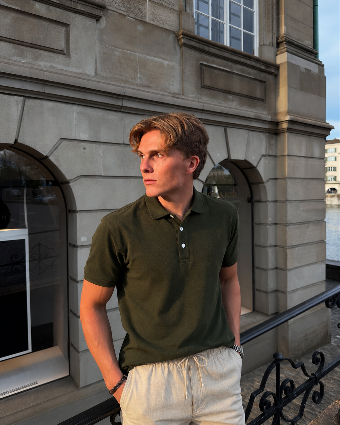 The Field Set — Olive Polo & Stone Trouser