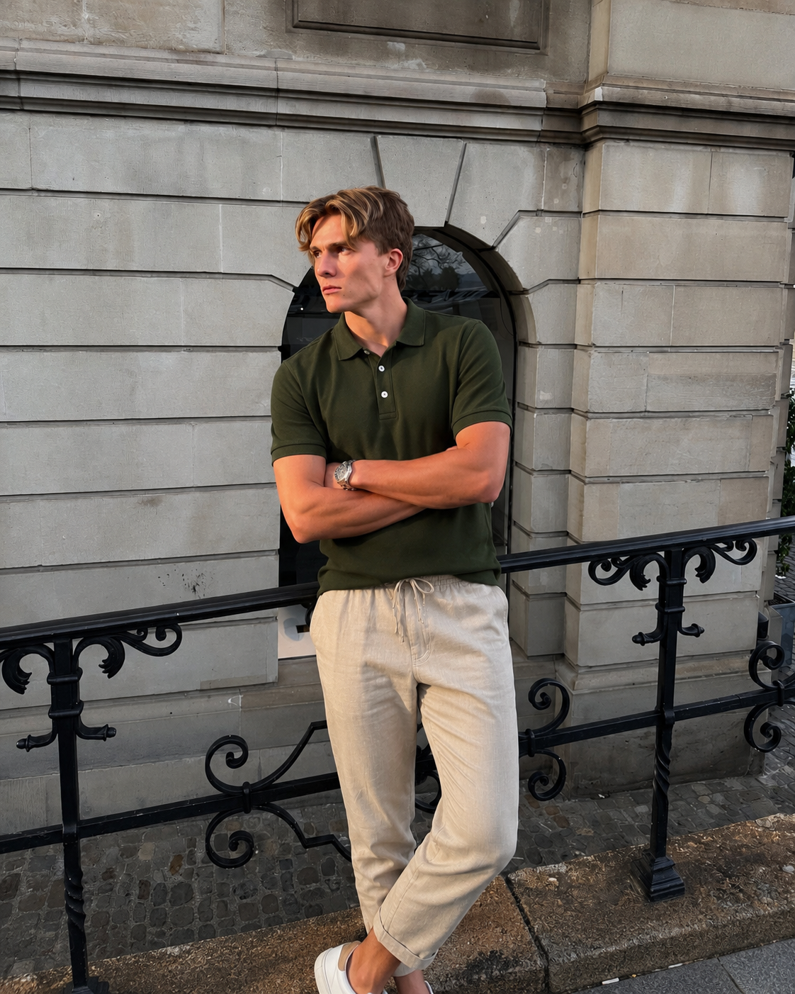 The Field Set — Olive Polo & Stone Trouser