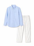 The Riviera Set — Sky Blue Shirt & White Trouser