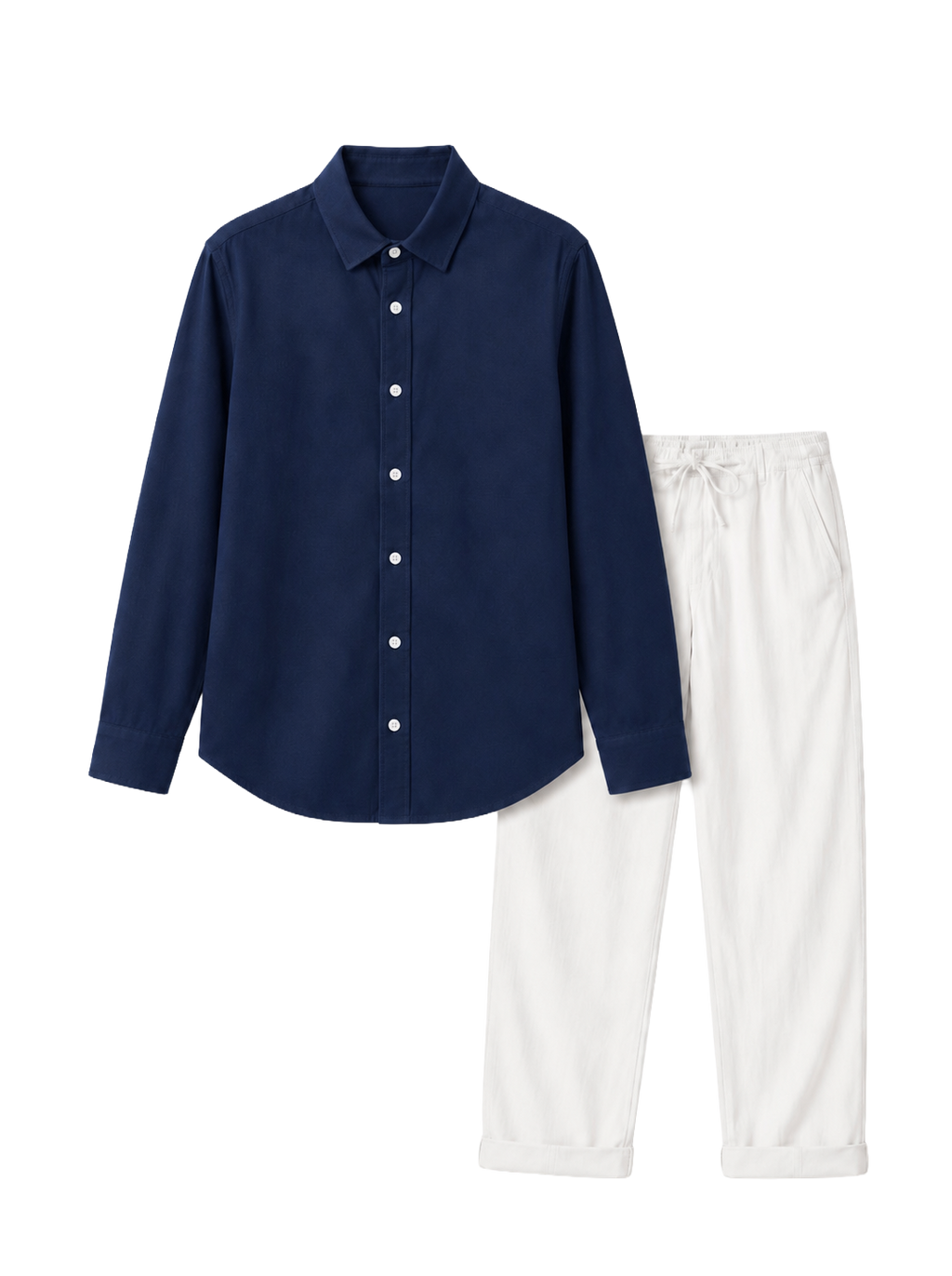 The Monaco Set — Navy Shirt & White Trouser