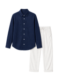 The Monaco Set — Navy Shirt & White Trouser