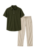 The Field Set — Olive Polo & Stone Trouser