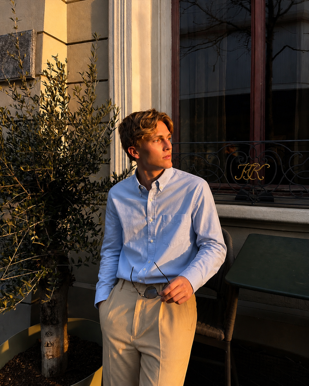 The Blueprint Set — Sky Blue Shirt & Sand Trouser